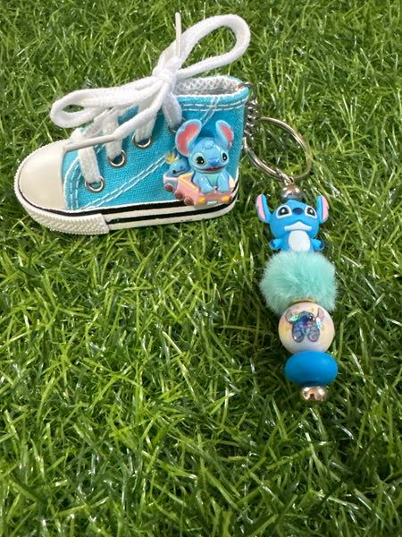 Stitch in Pink Car Hi-Top Shoe Keychain