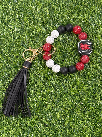 Carolina Gamecocks Keychain Wristlet with Tassel