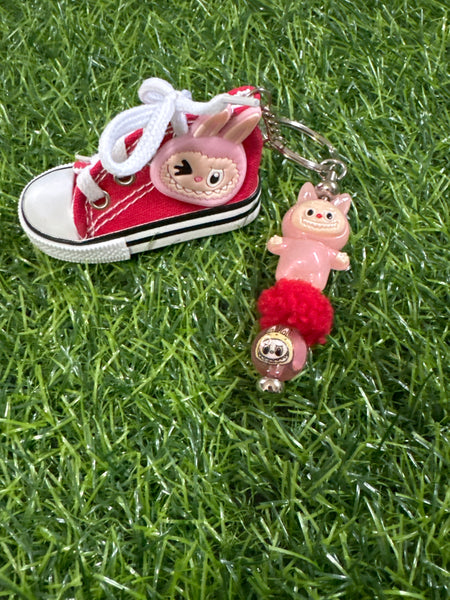 Light Pink Labubu Hi-Top Shoe Keychain