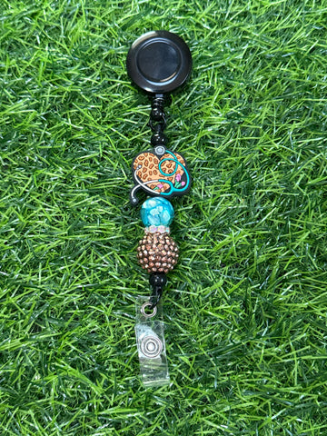 Stethoscope Leopard Heart Badge Reel
