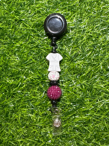 Gray Scrub Top Badge Reel