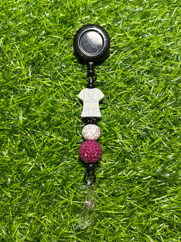 Gray Scrub Top Badge Reel