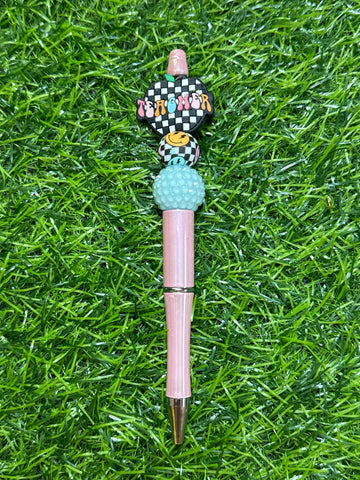 Teacher Check Apple Beaded Pen