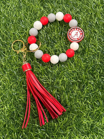 Alabama Crimson Tide Keychain Wristlet with Tassel