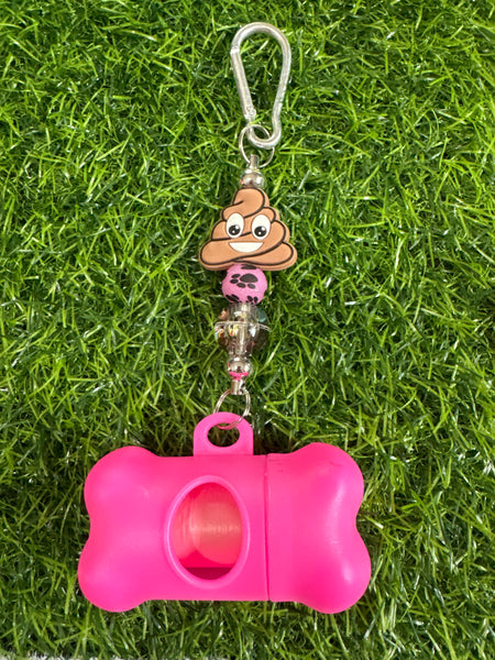 Poop Design Beaded Poop Bag Holder