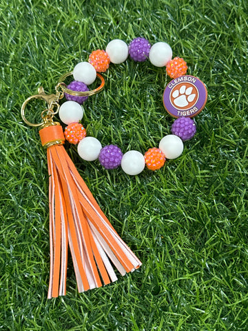 Clemson Tigers Keychain Wristlet with Tassel