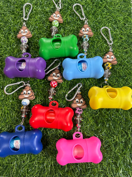 Poop Design Beaded Poop Bag Holder