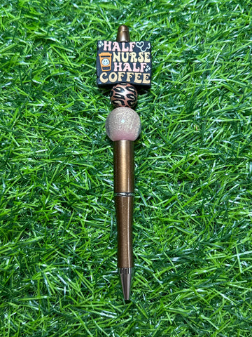 Half Nurse Half Coffee Beaded Pen