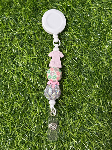 Light Purple Scrub Top Badge Reel