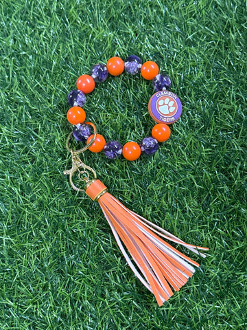 Clemson Tigers Keychain Wristlet with Tassel
