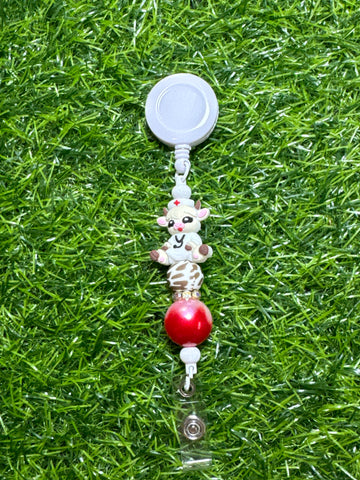 Nurse Cow Badge Reel