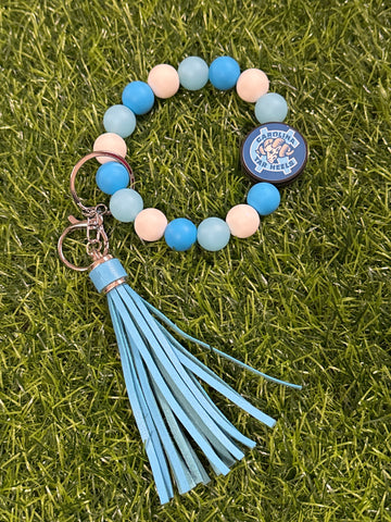 North Carolina Tarheels Keychain Wristlet with Tassel