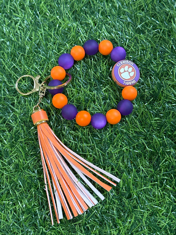 Clemson Tigers Keychain Wristlet with Tassel