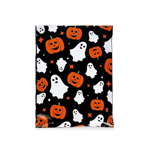 10x13 Ghost and Pumpkins Halloween Designer Poly Mailers, Shipping Envelopes, Mailing Envelopes, 20 each