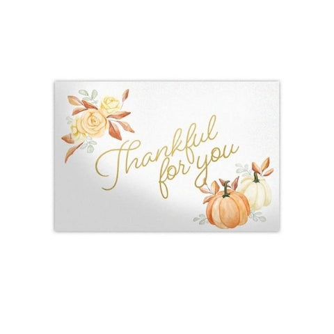 4x6 Fall Thankful for You Pumpkin and Floral Design Cards, 20 per pack