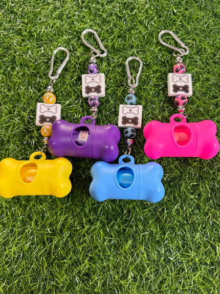 Paw & Bone Design Beaded Poop Bag Holder