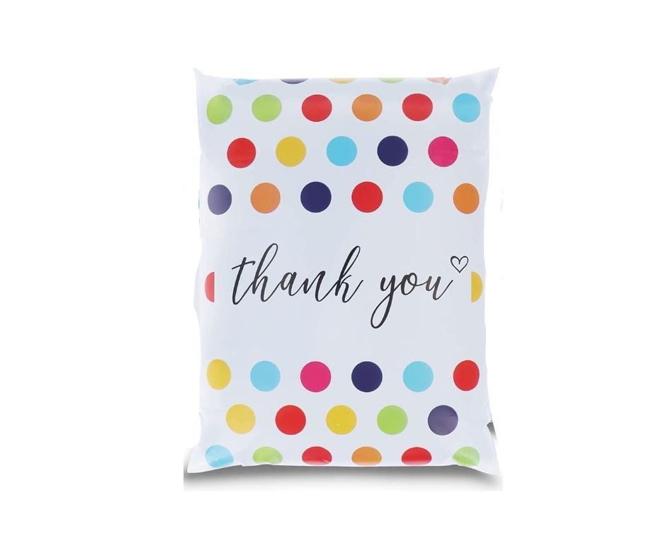 6x9 Multicolored Polka Dots Thank You Poly Mailers, Shipping Envelopes, Mailing Envelopes, 20 each