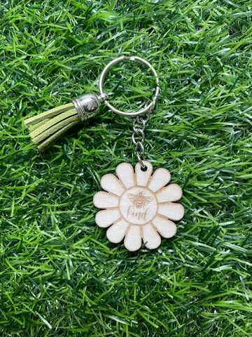 Bee Kind 1.5" Wooden Keychains