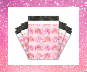 10x13 Pink Elephants Designer Poly Mailers, Shipping Envelopes, Mailing Envelopes, 20 each