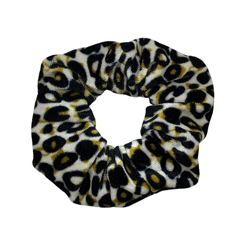 White, Black, & Gold Leopard Cheetah Thank You Velvet Fabric Scrunchie Filler Pack, 1 per pack