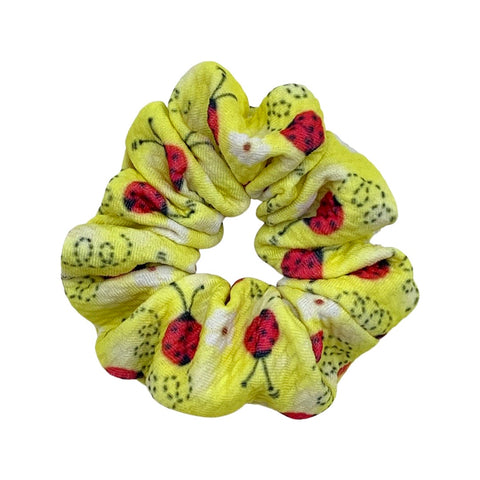 Yellow and Red Ladybugs Thank You Bullet Fabric Scrunchie Filler Pack, 1 per pack.