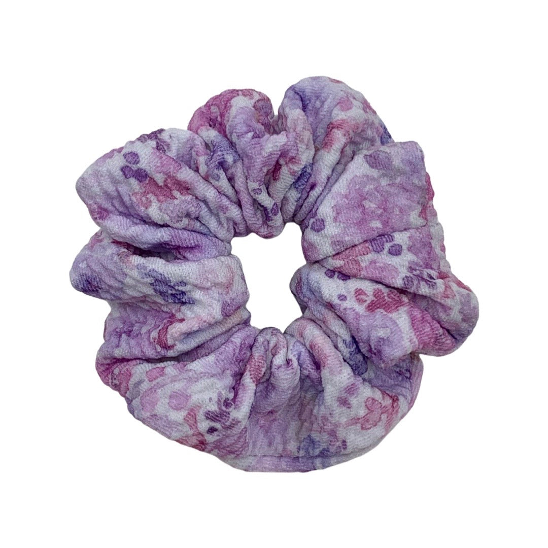 Purple Floral Thank You Bullet Fabric Scrunchie Filler Pack, 1 per pack. Now available with Logo Sticker Add On Option!
