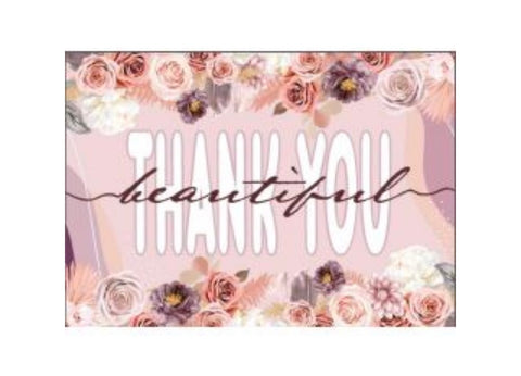 4x6 Thank You Beautiful Boho Rose Gold Floral Thank You Cards, 20 per pack