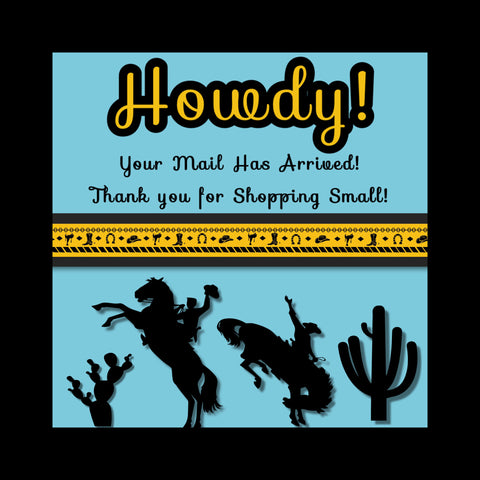 TGD Exclusive!  Cowboy Up! Howdy Sticker 2x2 Square Stickers, 25 stickers per pack