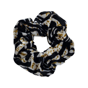White, Black, & Gold Zebra Thank You Velvet Fabric Scrunchie Filler Pack, 1 per pack. Now available with Logo Sticker Add On Option!