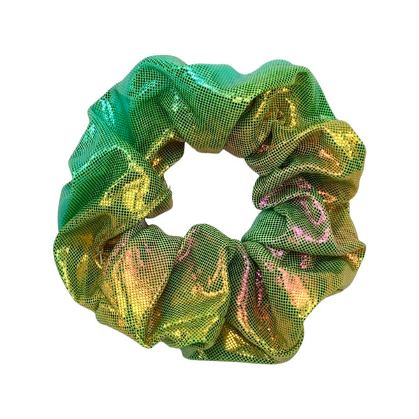 Disco Green Shimmer Thank You Satin Fabric Scrunchie Filler Pack, 1 per pack. Now available with Logo Sticker Add On Option!