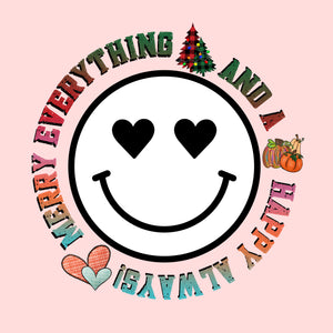 TGD Exclusive! Merry Everything and a Happy Always Smile 2x2 Square Stickers, 25 stickers per pack