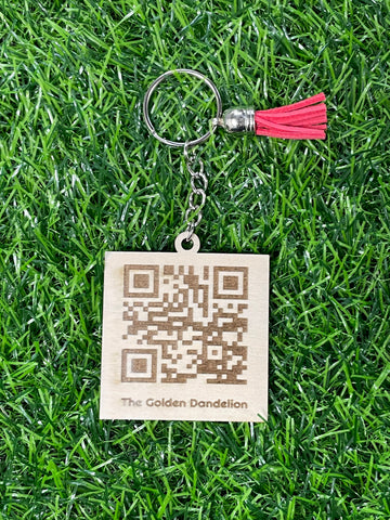 Personalized QR Code Wooden Keychains