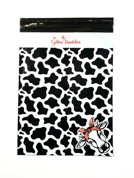TGD Exclusive 10x13 Cow Print Designer Poly Mailers, Shipping Envelopes, Mailing Envelopes, 20 each