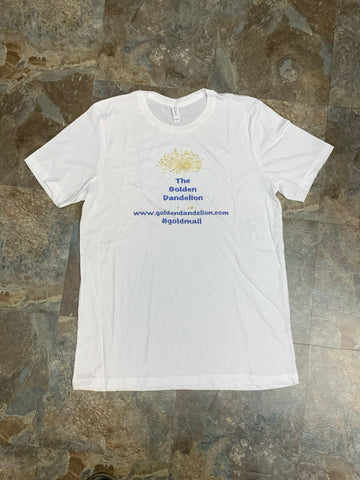 The Golden Dandelion Celebration Exclusive White T-shirt, Size Large Only