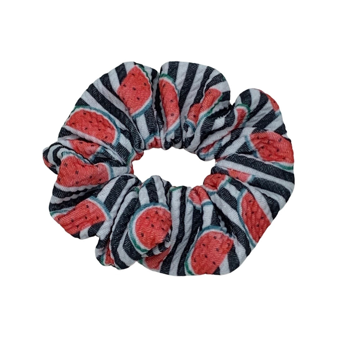 Black and White Striped Watermelon Thank You Bullet Fabric Scrunchie Filler Pack, 1 per pack