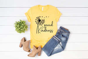 The Golden Dandelion Celebration Exclusive Yellow and Black Spread Kindness Dandelion T-shirt
