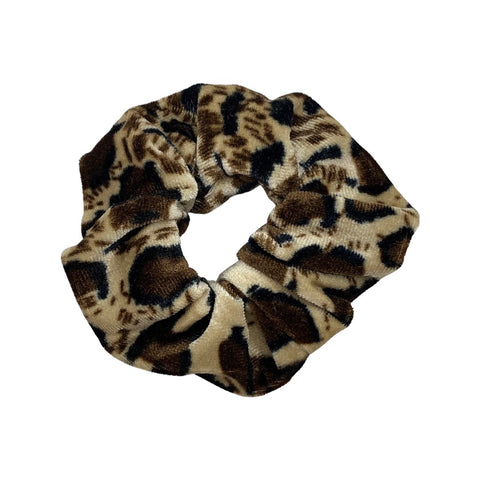 Black, Brown, and Gold Leopard Thank You Velvet Fabric Scrunchie Filler Pack, 1 per pack