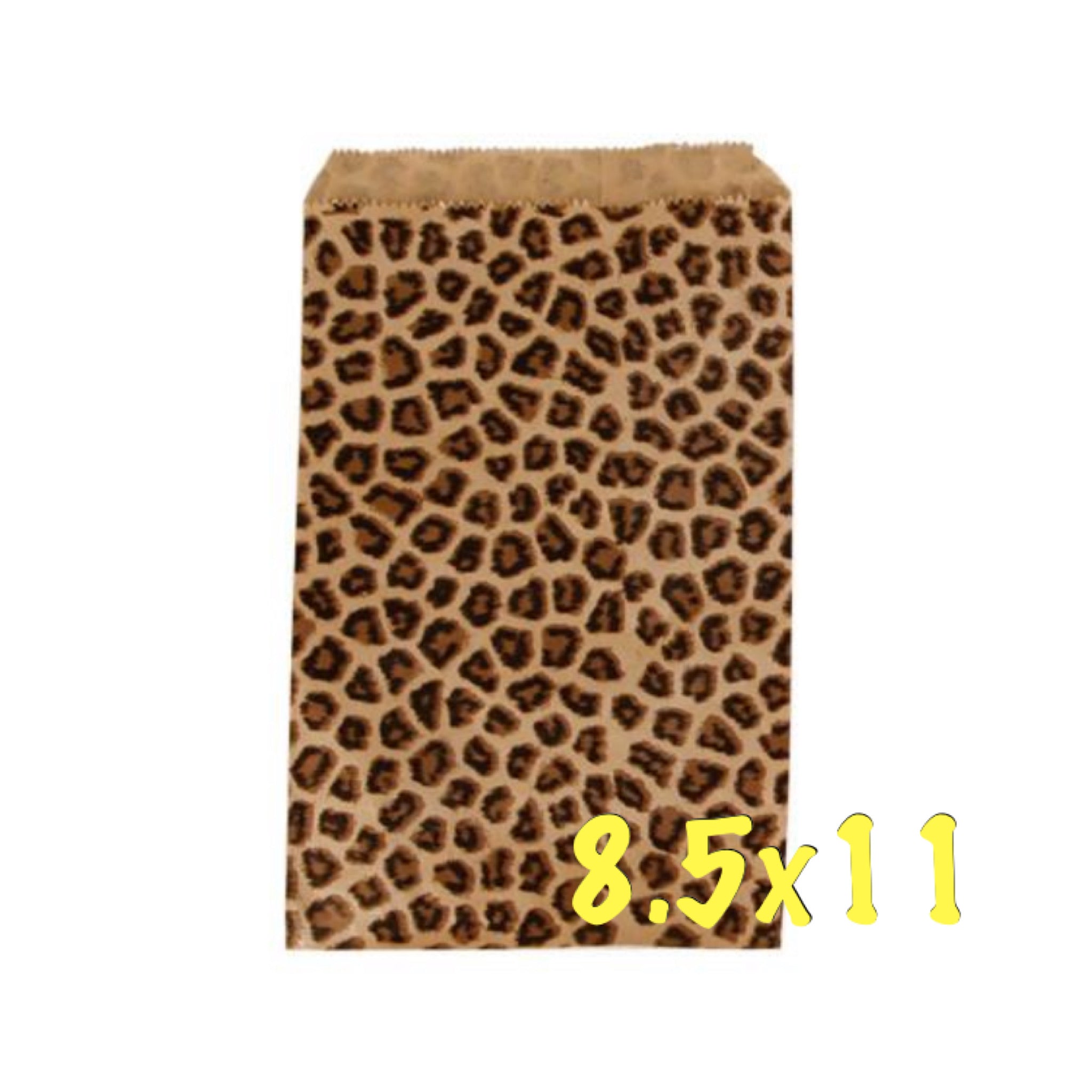 8.5x11 Leopard Kraft Merchandise Bags, 20 per pack