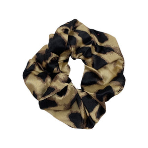 Black and Gold Leopard Thank You Satin Fabric Scrunchie Filler Pack, 1 per pack. Now available with Logo Sticker Add On Option!