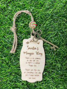 Santa's Magic Key 4" Wooden Ornament