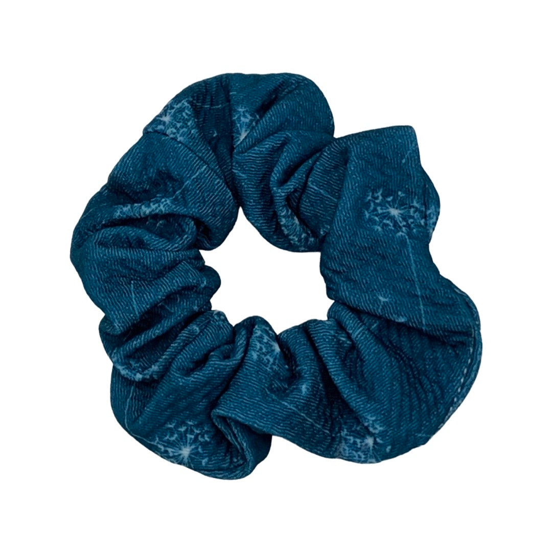 Teal Blue Dandelion Thank You Bullet Fabric Scrunchie Filler Pack, 1 per pack. Now available with Logo Sticker Add On Option!
