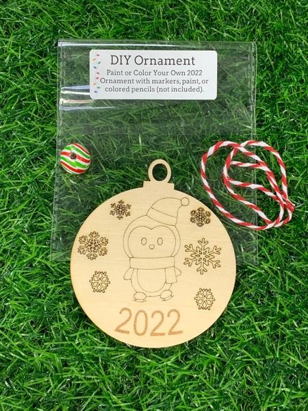 DIY Color Your Own 3.25" Wooden Ornament