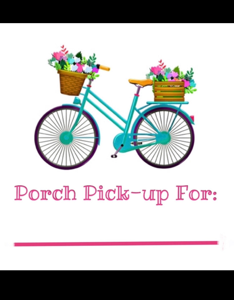 Porch Pick Up Bicycle 2"x2" Stickers, 20 per sheet