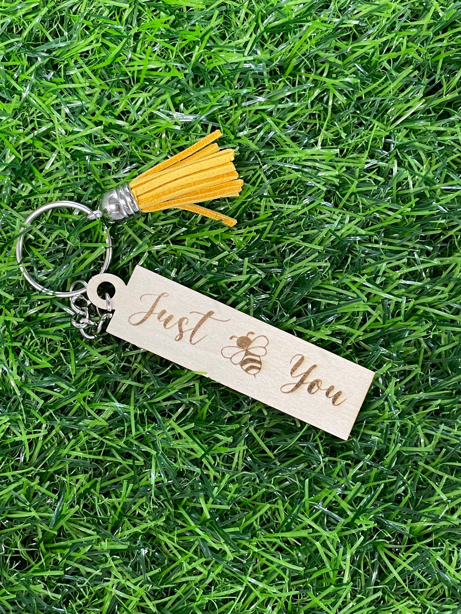 Just 🐝 Bee You Natural Wooden Keychains