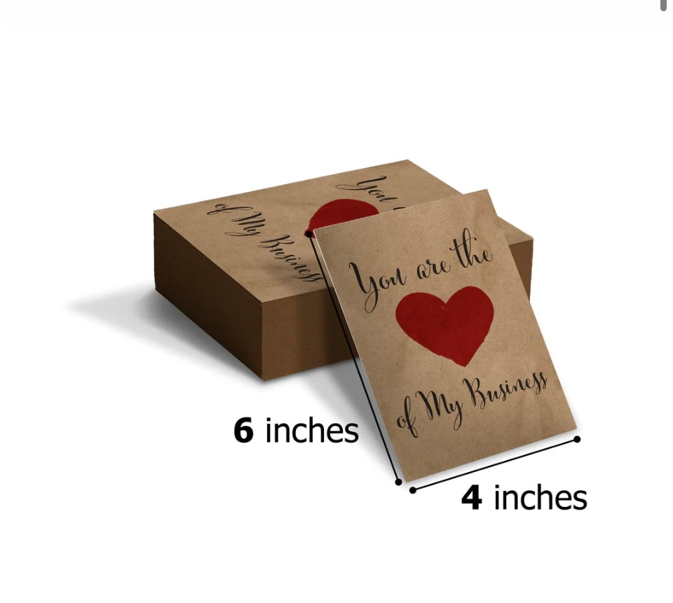 4x6 You Are the Heart of My Business Thank You Cards, 20 per pack