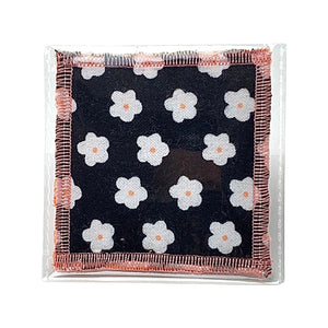 Black, Orange, & White Daisies Face Cleansing 3x3 Square Cloths Filler Package, 1 per pack, Now available with Logo Sticker Option!