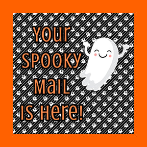 TGD Exclusive! Your Spooky Mail is Here! Halloween Ghost 2x2 Square Stickers, 25 stickers per pack