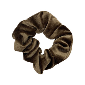 Dark Chocolate Brown Thank You Velvet Fabric Scrunchie Filler Pack, 1 per pack. Now available with Logo Sticker Add On Option!