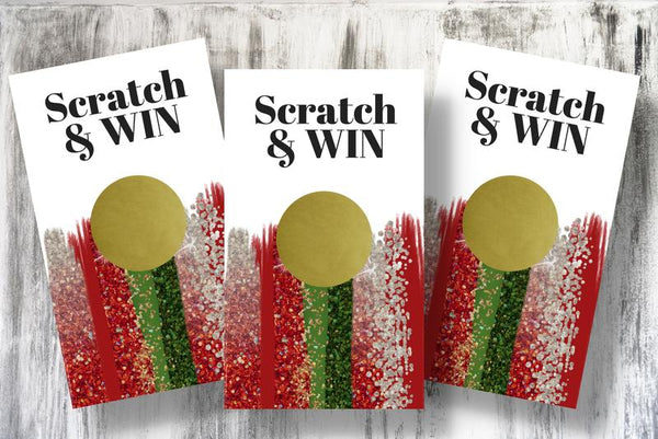 Scratch and Win Christmas Bundle with Poly Mailers and Scratch Off Cards